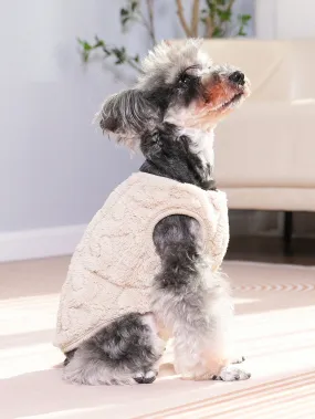 1pc Heart Patterned Fleece Pet Hoodie, Warm Pet Coat For Cats & Dogs, Suitable For Small And Medium Pets, Winter