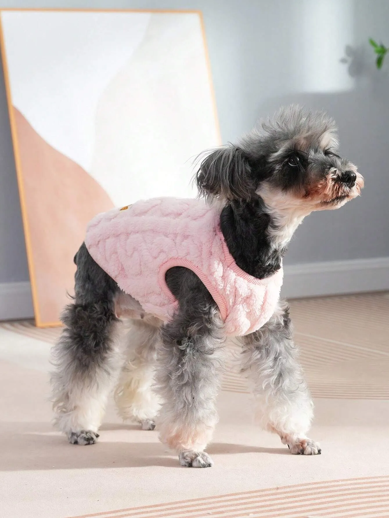 1pc Heart Patterned Fleece Pet Hoodie, Warm Pet Coat For Cats & Dogs, Suitable For Small And Medium Pets, Winter