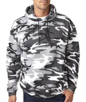 3969 Code V Adult Camouflage Pullover Hooded Blended Sweatshirt with Pouch Pocket Urban Woodland