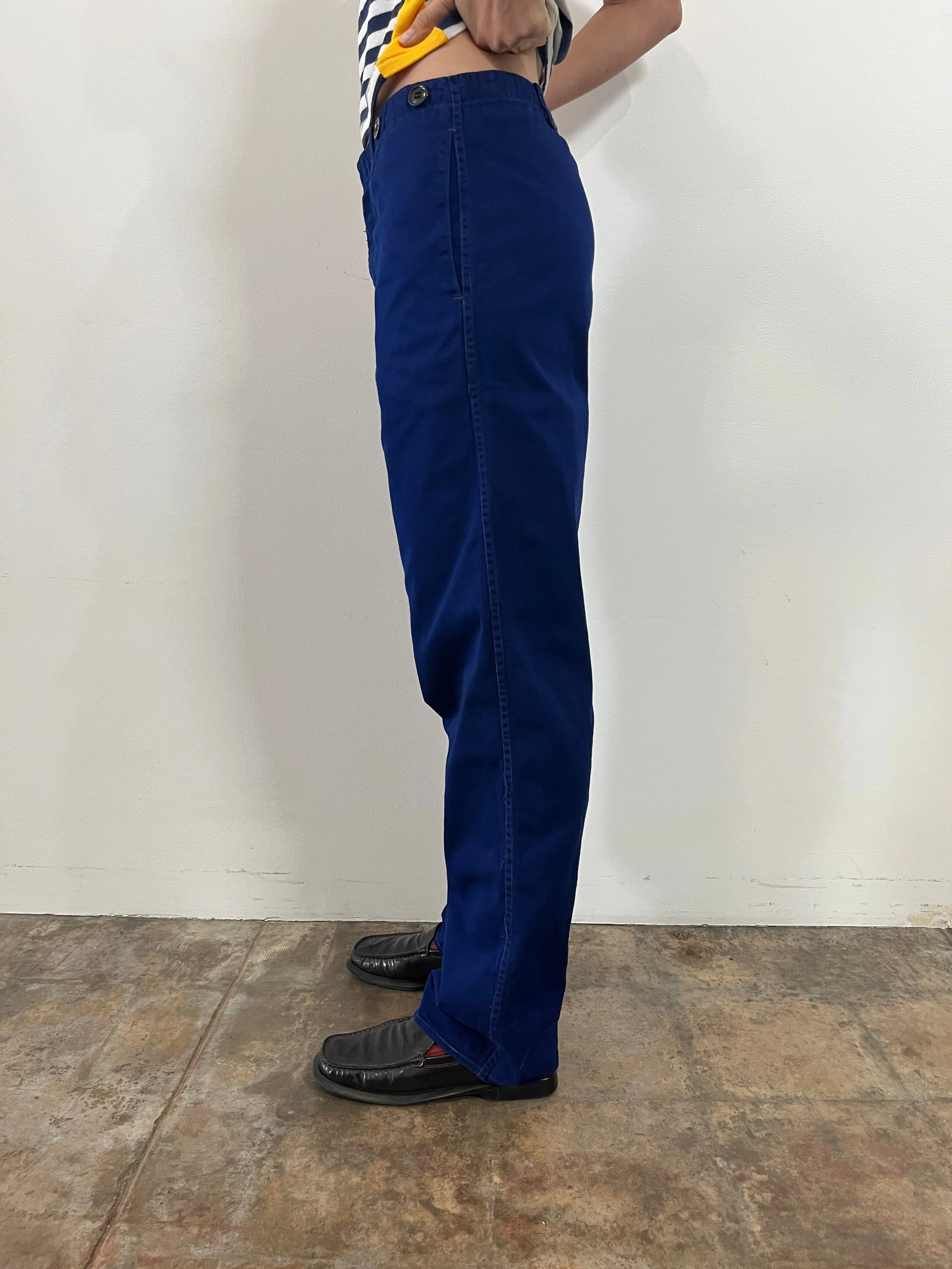 60s Indigo Blue Cotton Work Pants