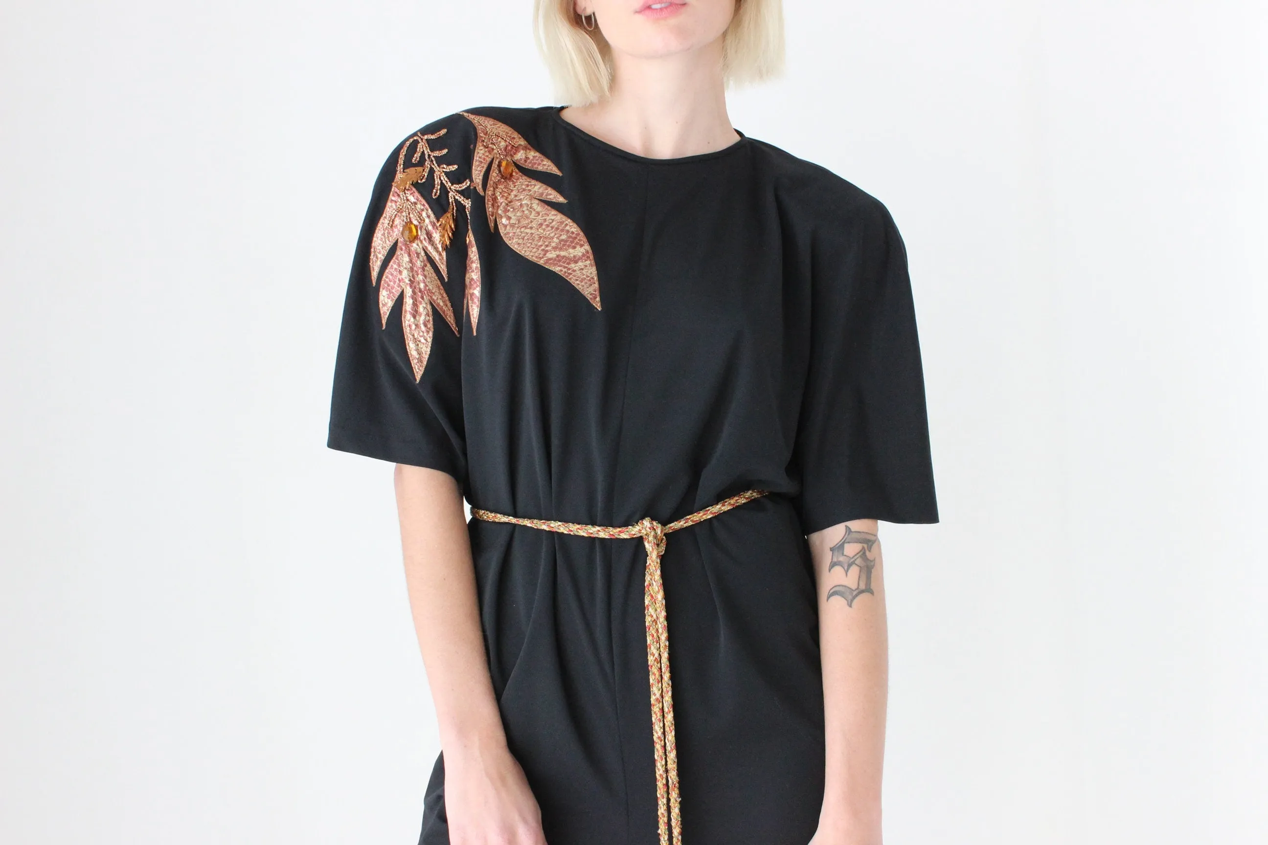 80s Bold Shoulder Pad Avant Garde Disco Jumpsuit