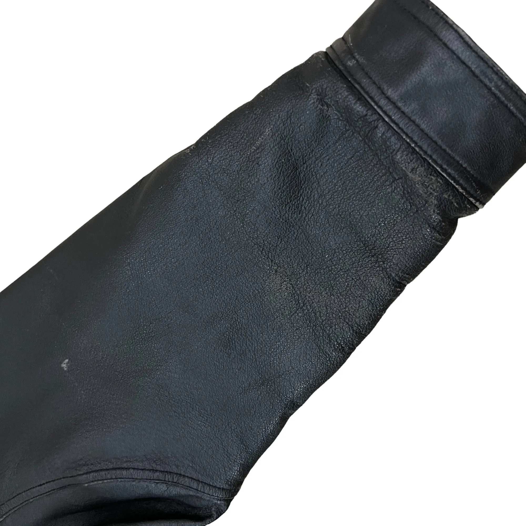 80s Wilsons Leather Motorcycle Bomber Jacket Black Size  1X