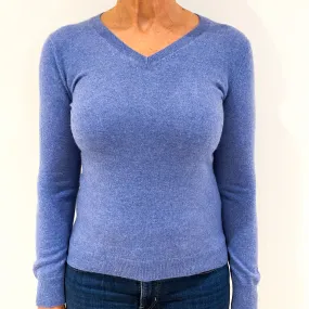 Airforce Blue Cashmere V Neck Jumper Medium