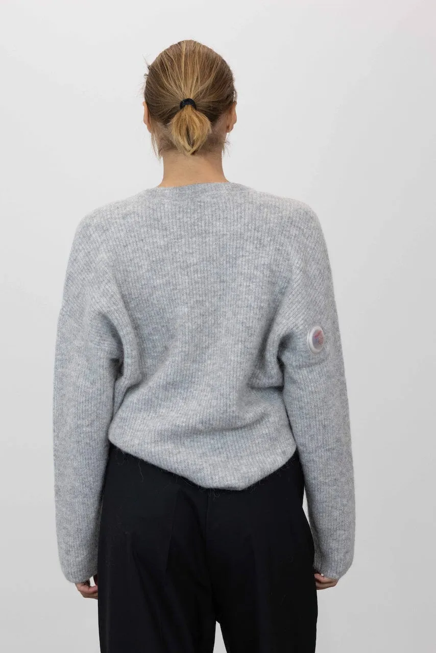 ALPHA V-NECK PULLOVER IN LIGHT GREY