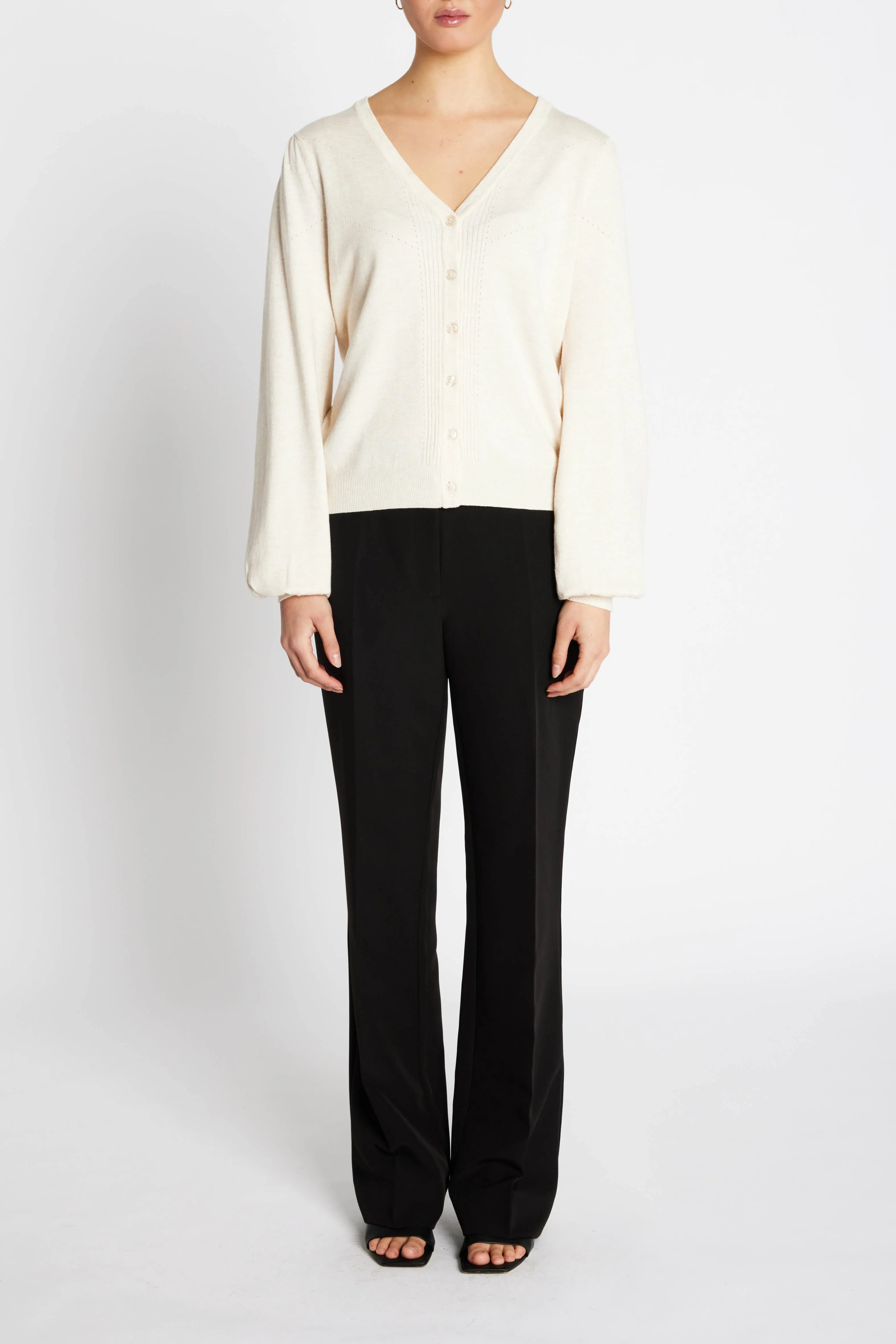 AnemoneBBCarlinas cardigan - White Cream melange