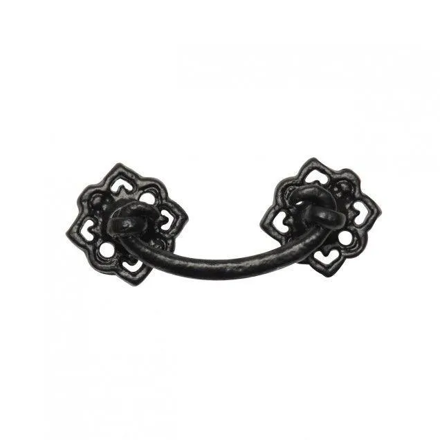 Antique Black Iron Hearts Drop Drawer Handle · Kirkpatrick 1009 ·