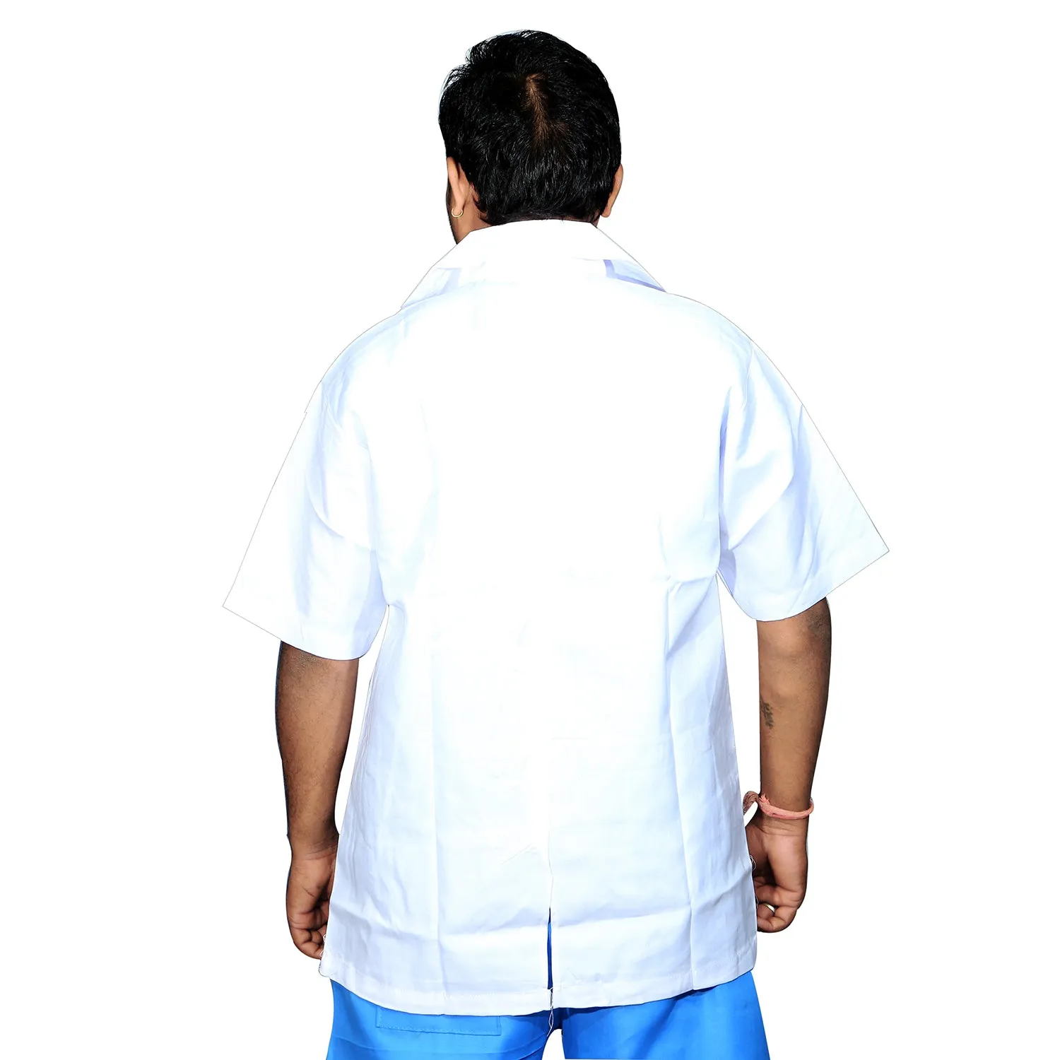 Apron Coat Half Sleeves Large White