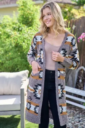 Aztec Vibes Long Cardigan