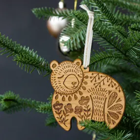 Bear Folk Art Ornament