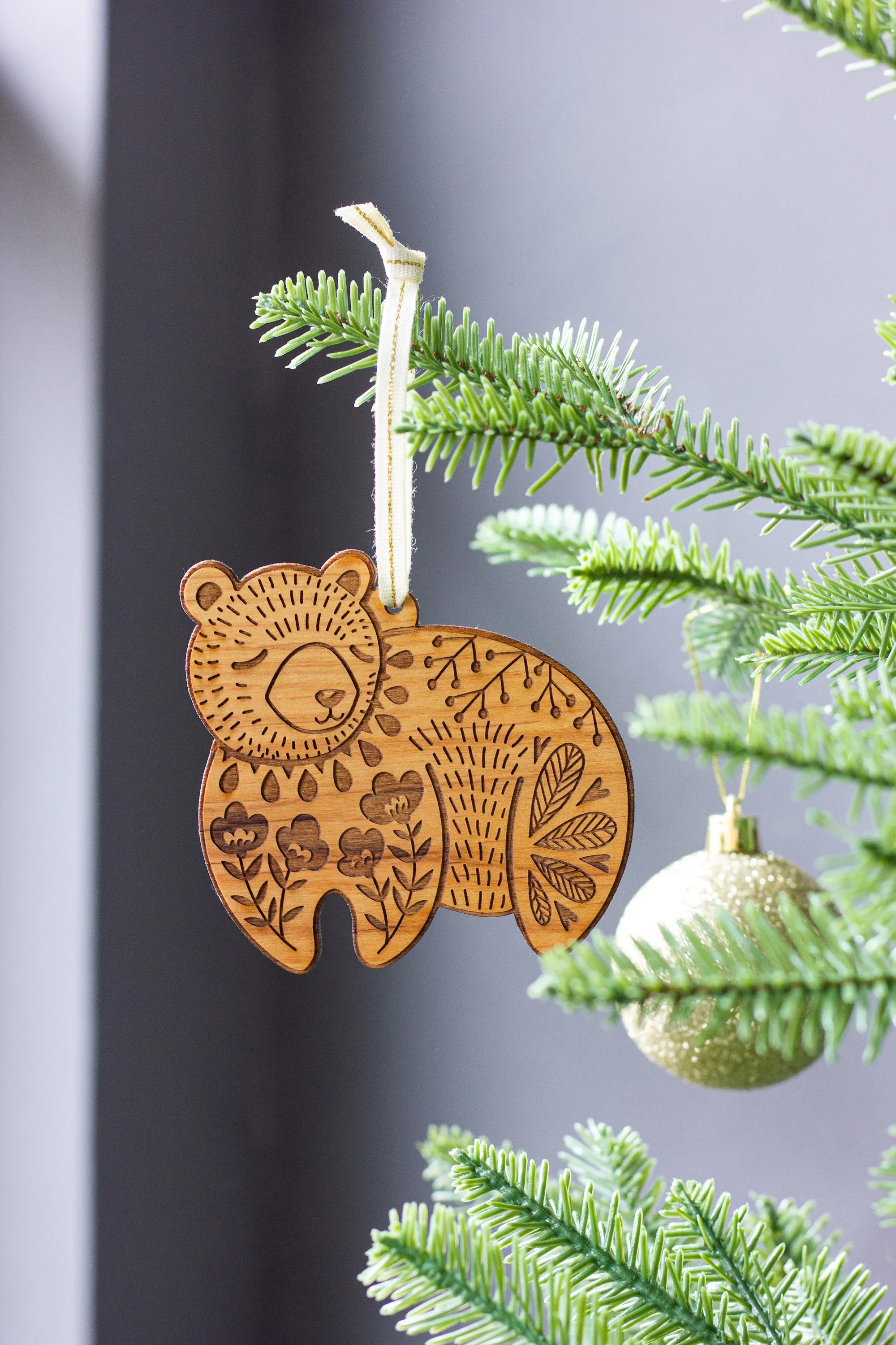 Bear Folk Art Ornament