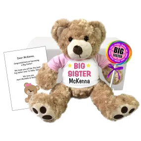 Big Sister Personalized Teddy Bear Gift Set - 13" Vera Bear