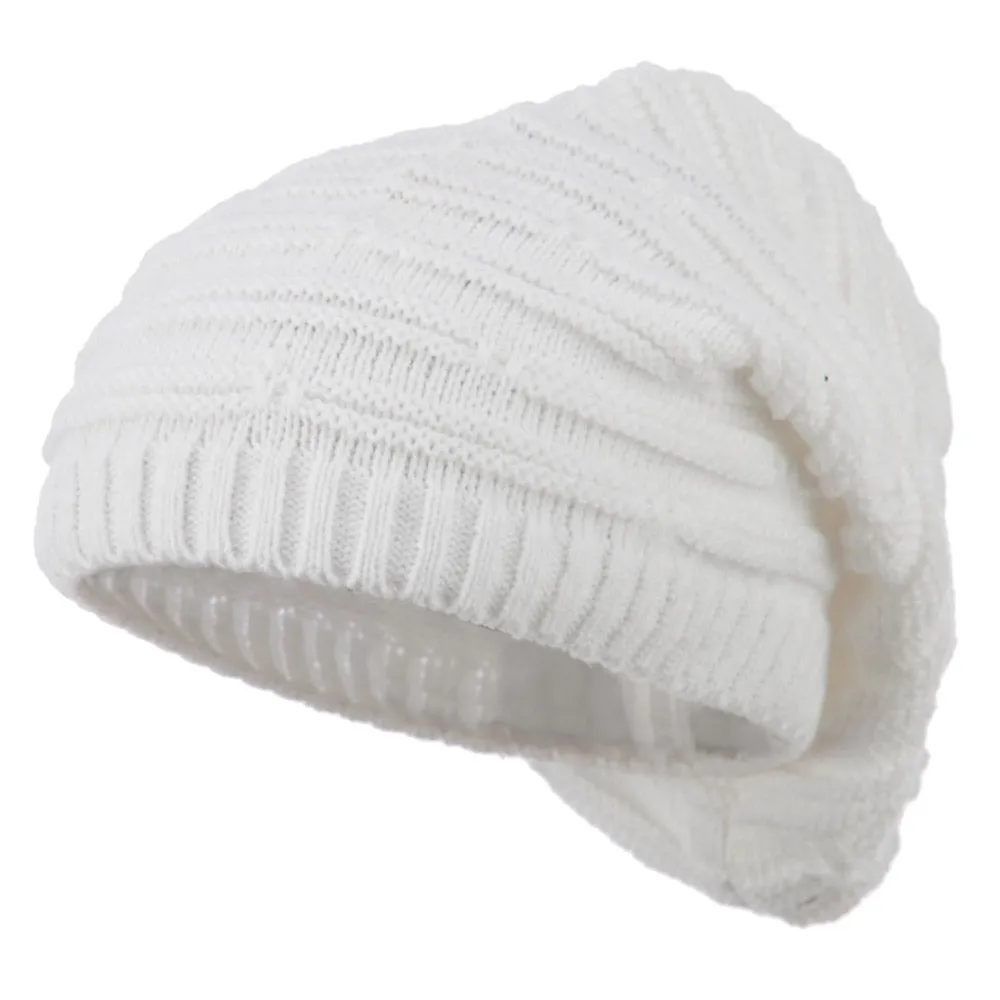 Big Size Stripe Patterned Deep Vintage Beanie
