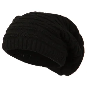 Big Size Stripe Patterned Deep Vintage Beanie