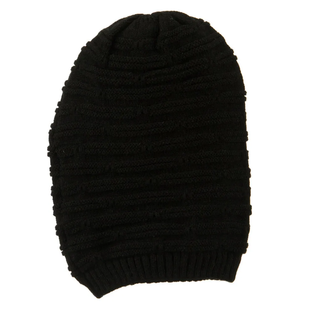 Big Size Stripe Patterned Deep Vintage Beanie