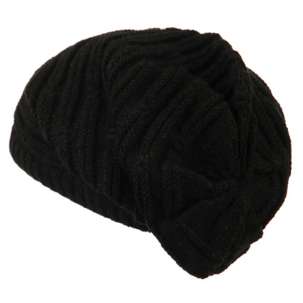 Big Size Stripe Patterned Deep Vintage Beanie