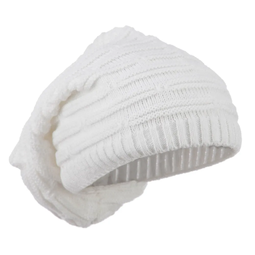 Big Size Stripe Patterned Deep Vintage Beanie