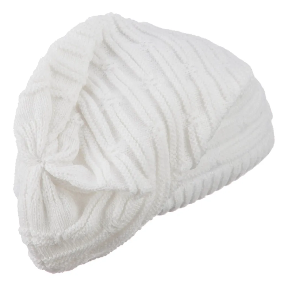 Big Size Stripe Patterned Deep Vintage Beanie