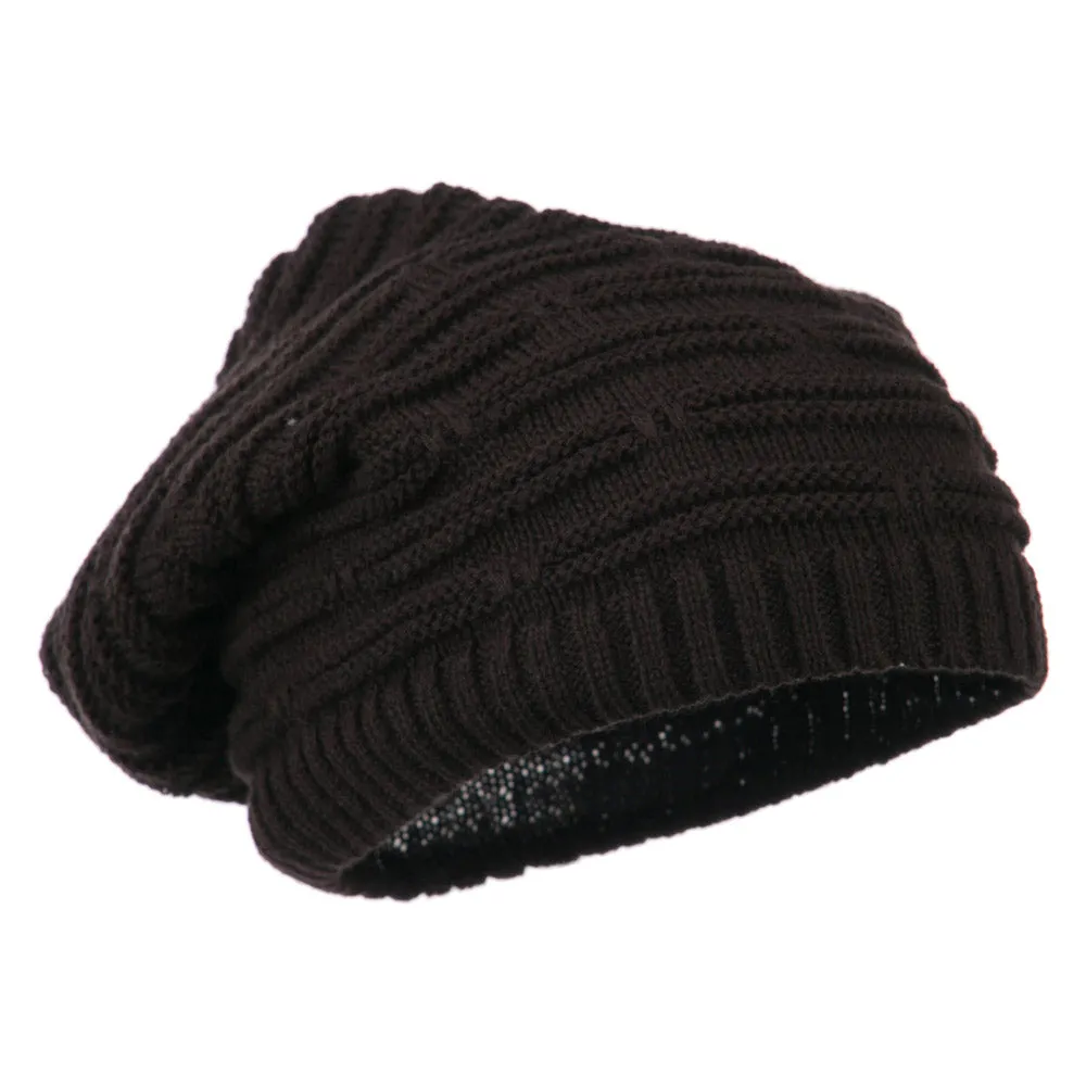 Big Size Stripe Patterned Deep Vintage Beanie