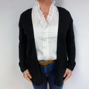 Black Edge to Edge Cashmere Cardigan Large
