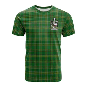 Bland Irish Clan Tartan Cotton T-shirt with Coat of Arms
