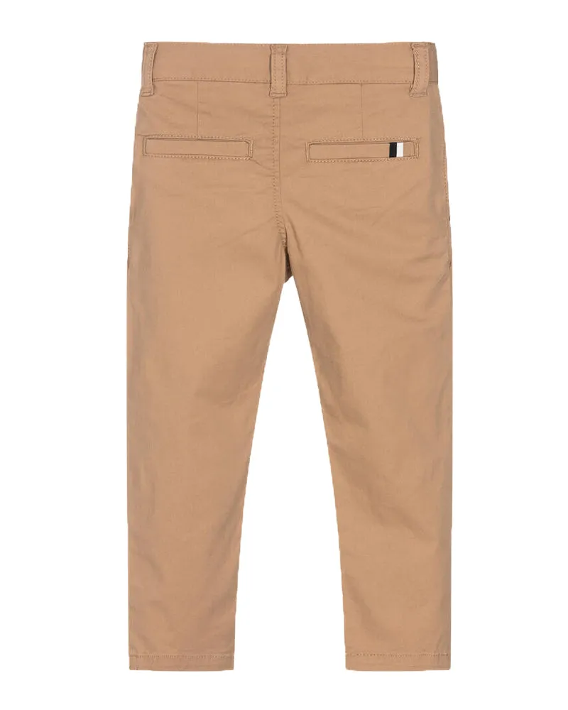 Boys Beige Cotton Twill Pants