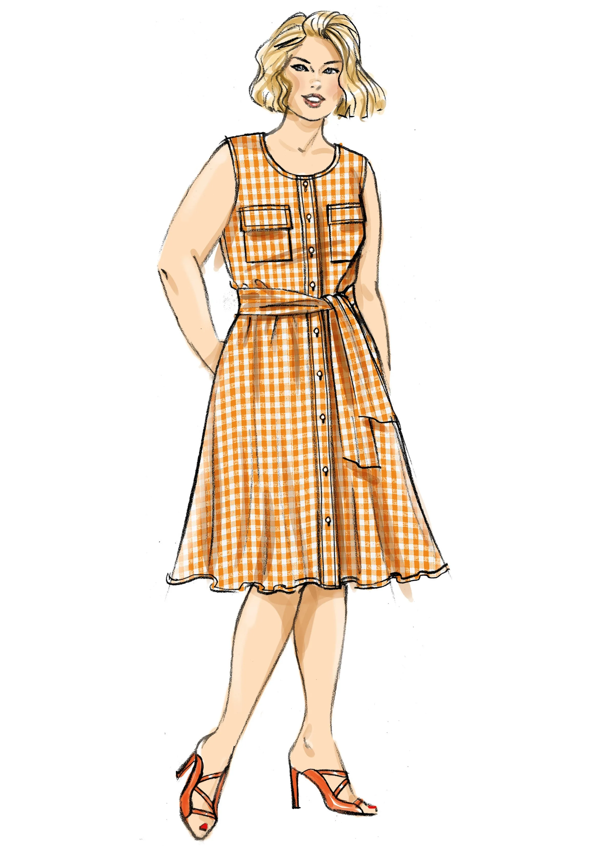 Butterick sewing pattern 6891 Women's Dress, Jumpsuit and Sash