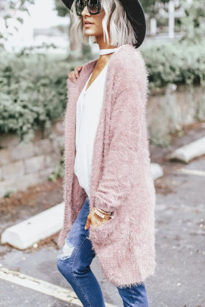 Candy Color Women Loose Long Women Cardigan Sweater