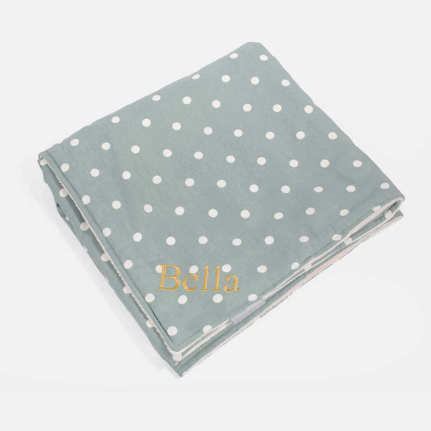Cat & Kitten Blanket in Duck Egg Spot by Lords & Labradors