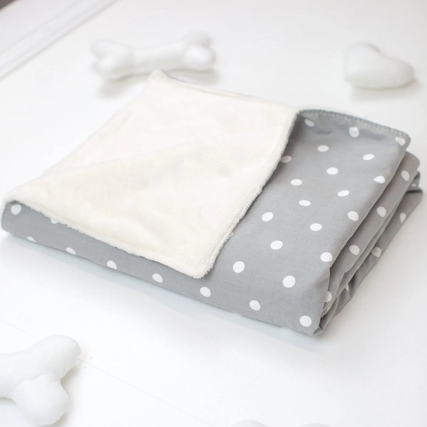 Cat & Kitten Blanket in Grey Spot by Lords & Labradors