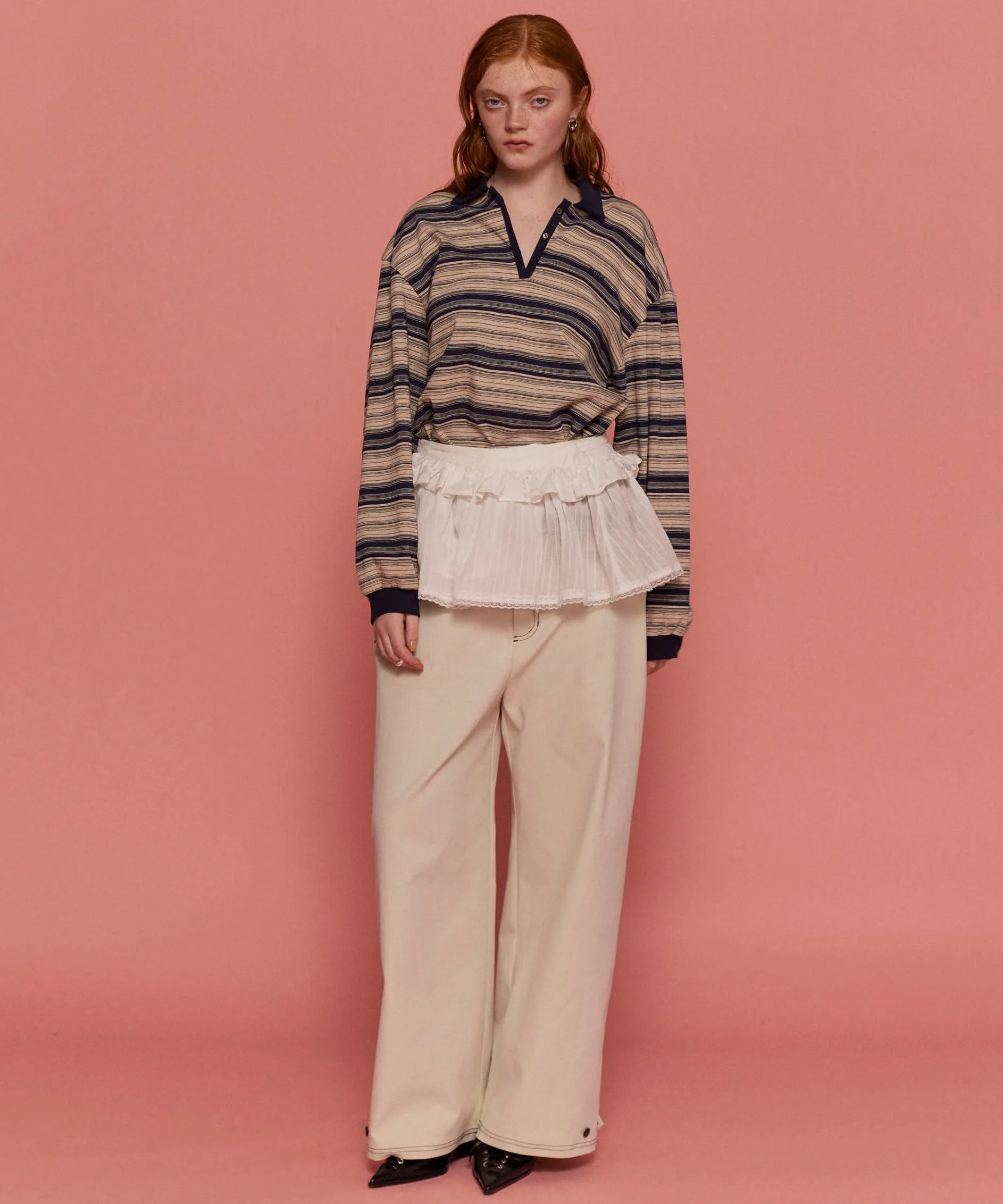 Cocoon Silhouette Chino Wide Pants