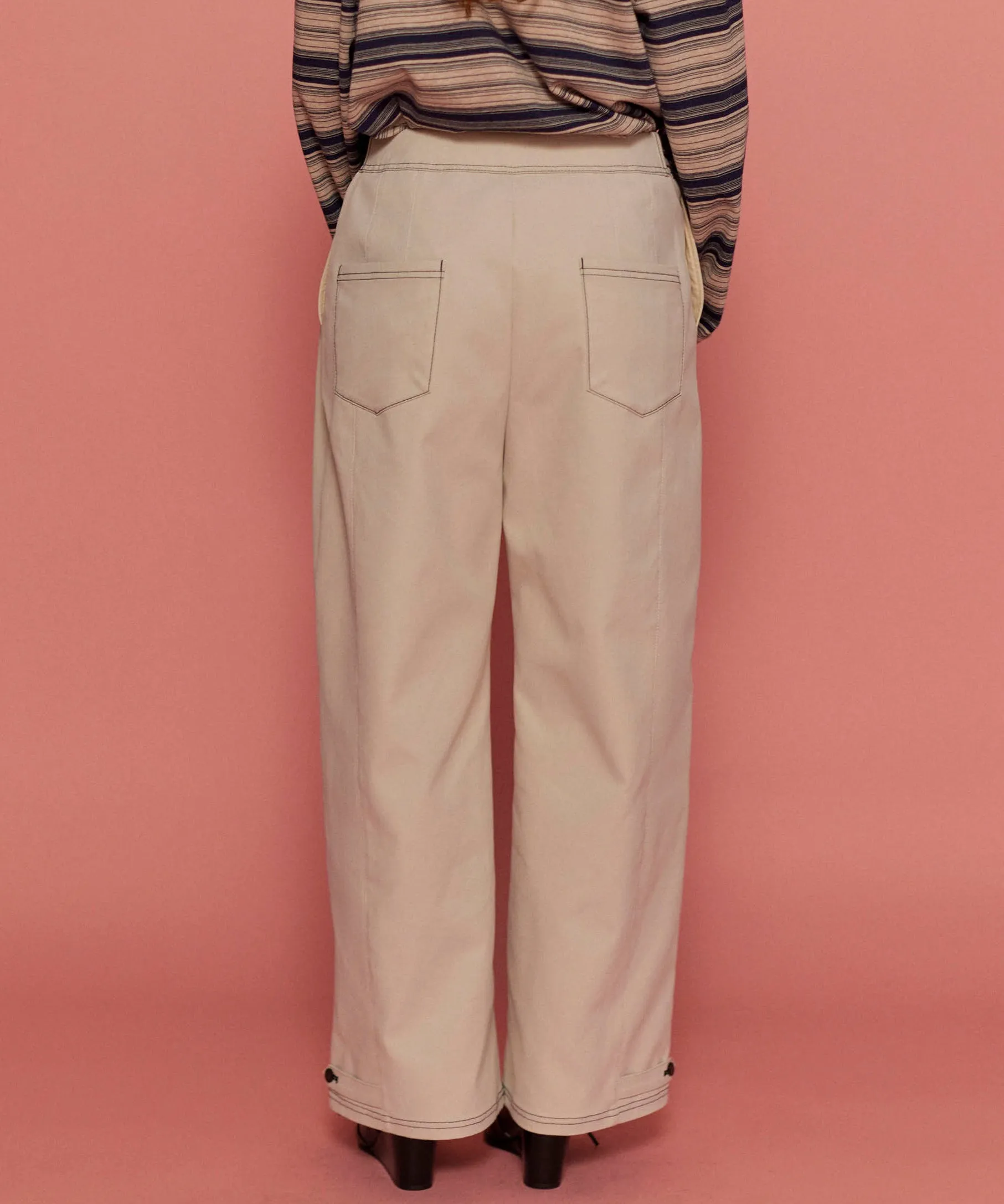 Cocoon Silhouette Chino Wide Pants