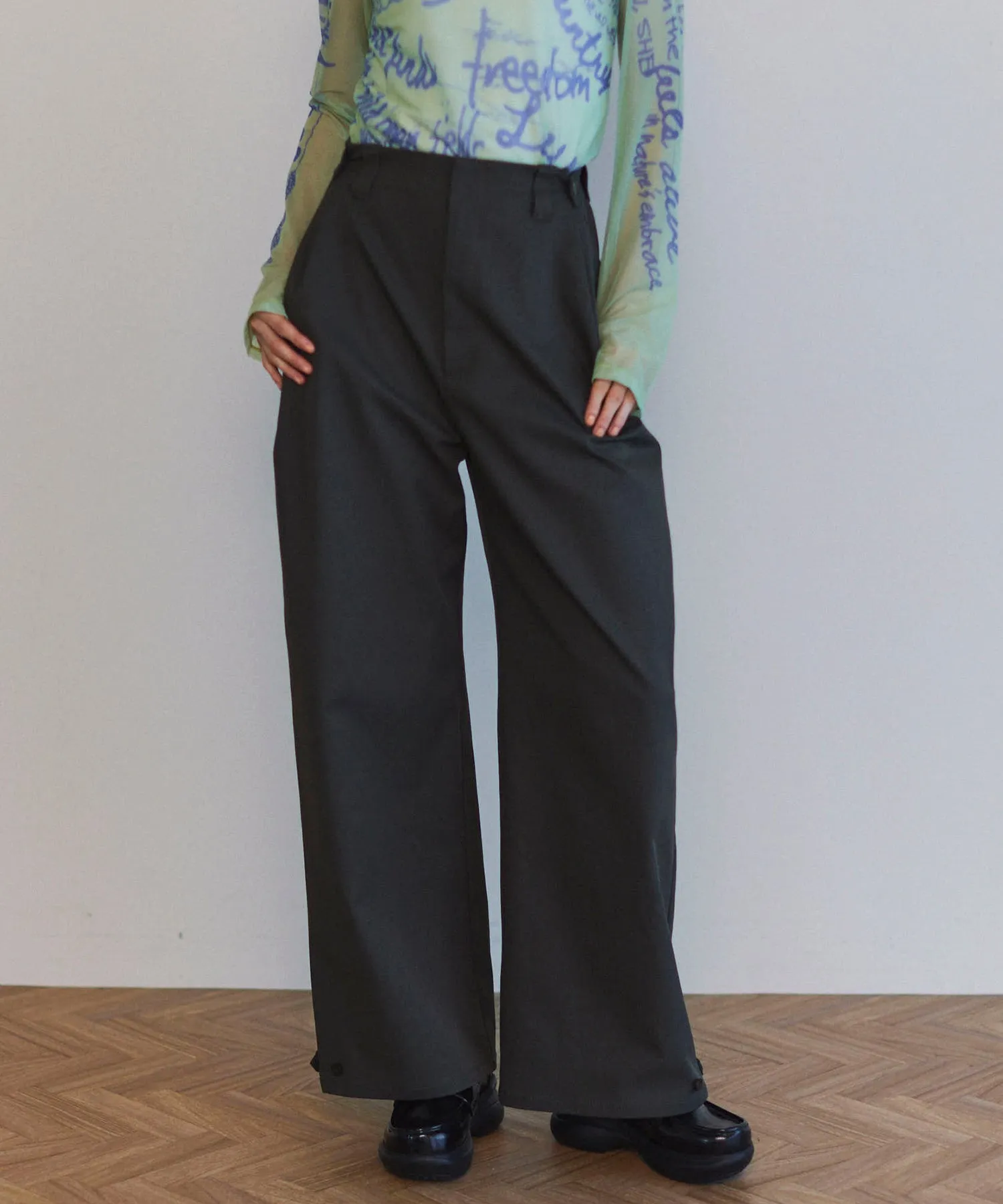 Cocoon Silhouette Chino Wide Pants