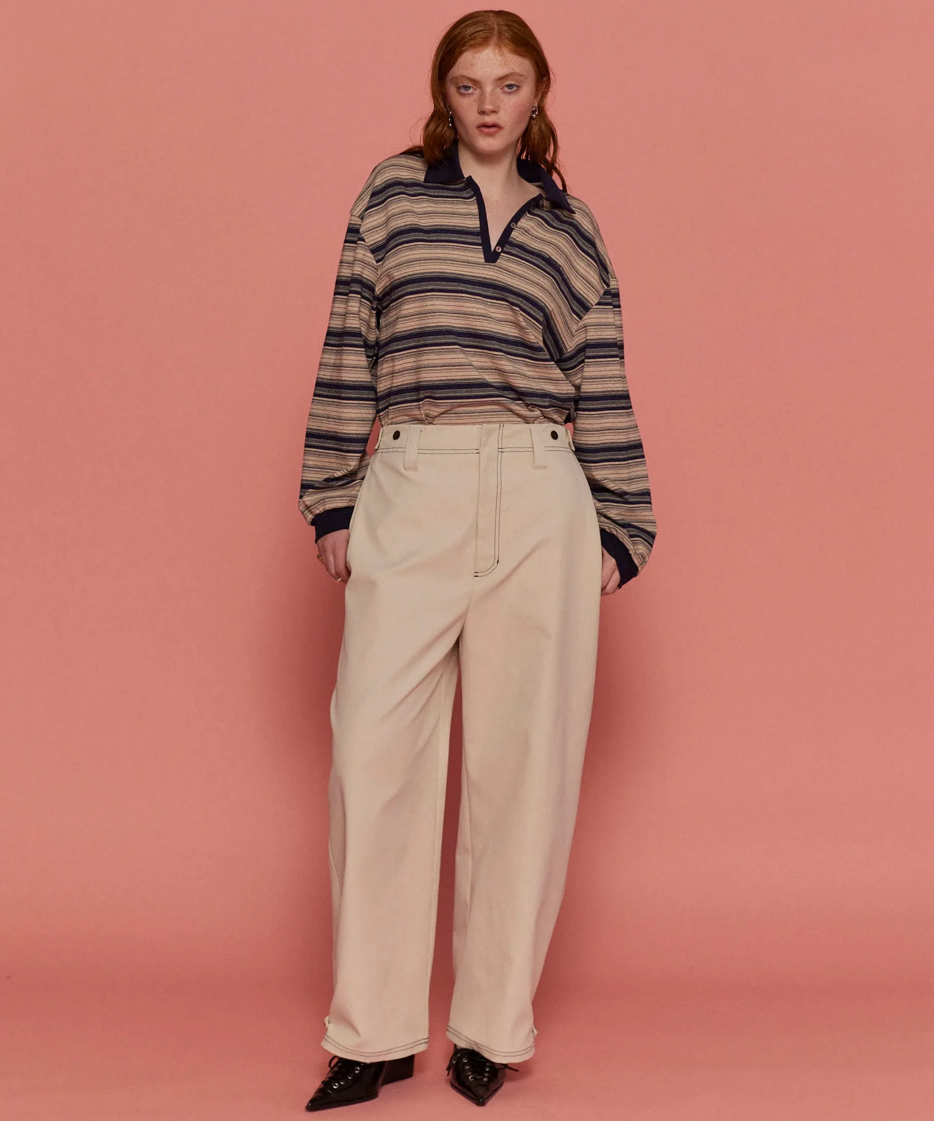 Cocoon Silhouette Chino Wide Pants
