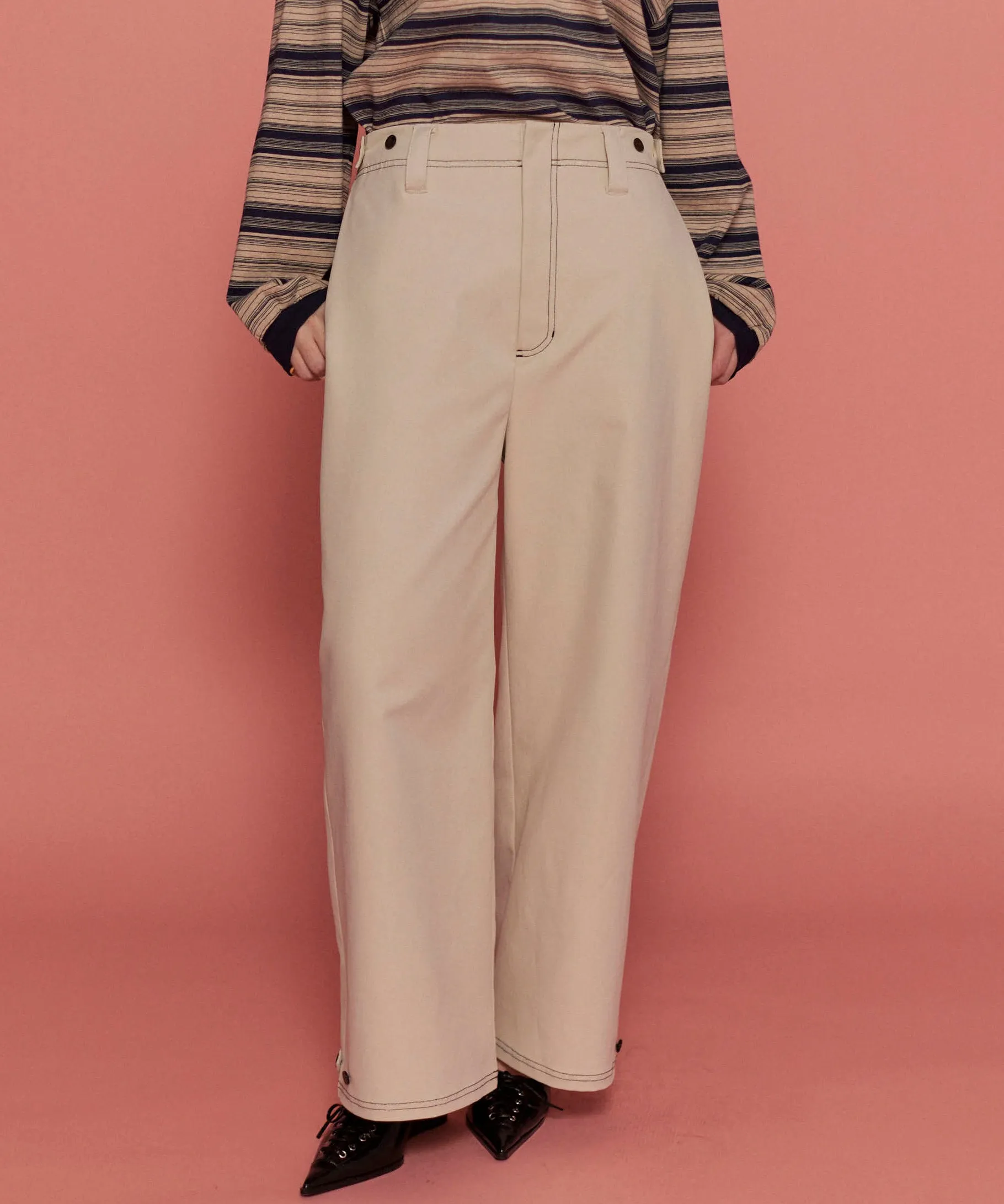 Cocoon Silhouette Chino Wide Pants