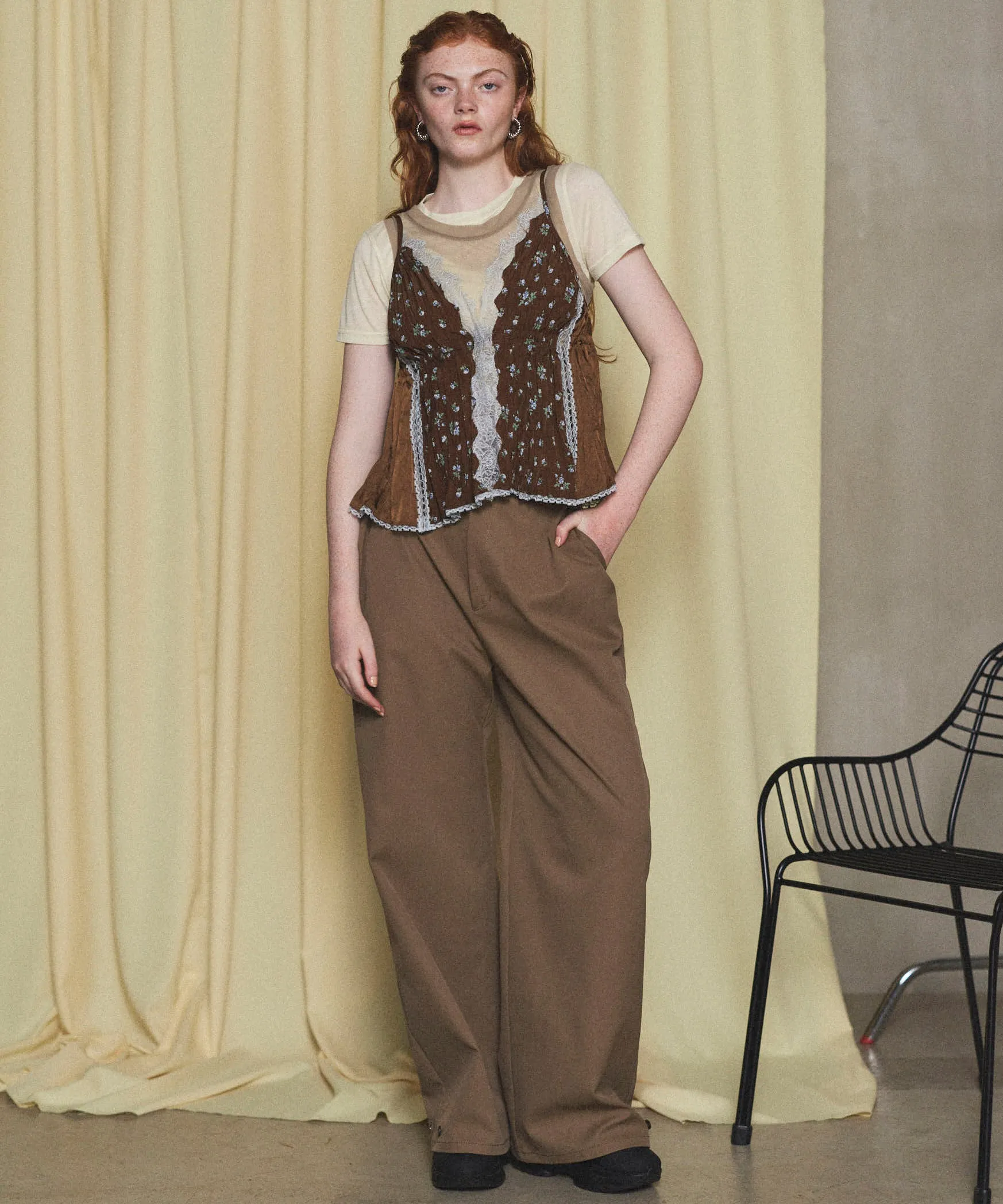 Cocoon Silhouette Chino Wide Pants