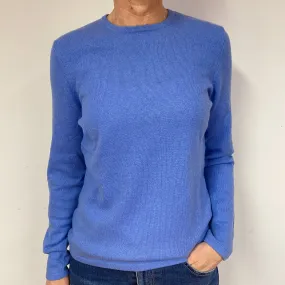 Cornflower Blue Cashmere Crew Neck Jumper Medium