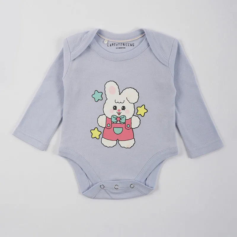 Cotton Baby Onesie Jersey | Bunny & Teddy Soft Toned Combo | Set of 2