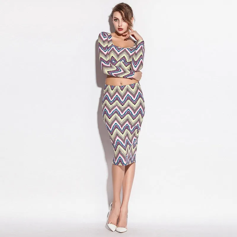 Cotton Two Pieces Women Sex Tight Night Club Dresses