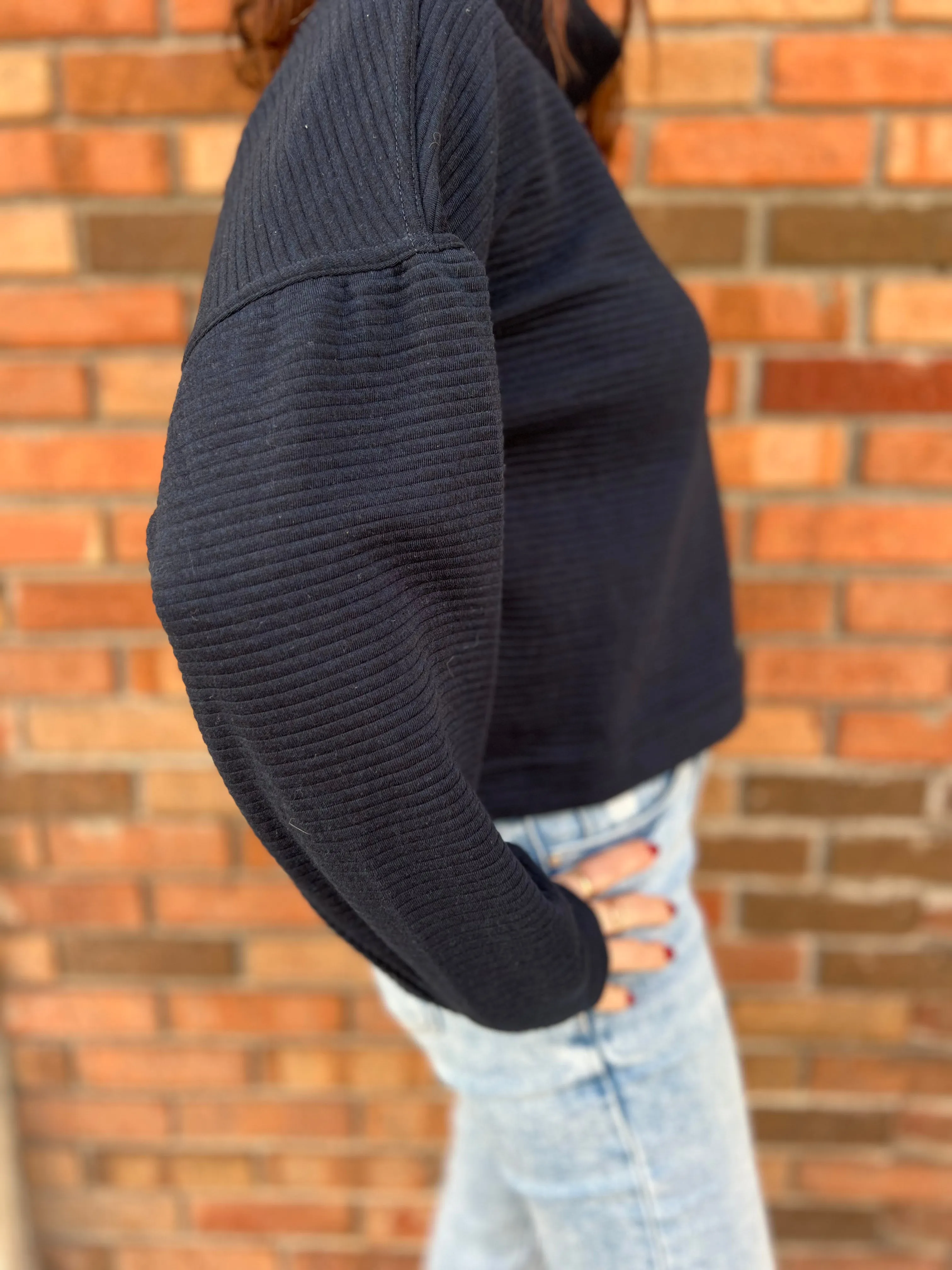 Cowl Neck Balloon Sleeve Top