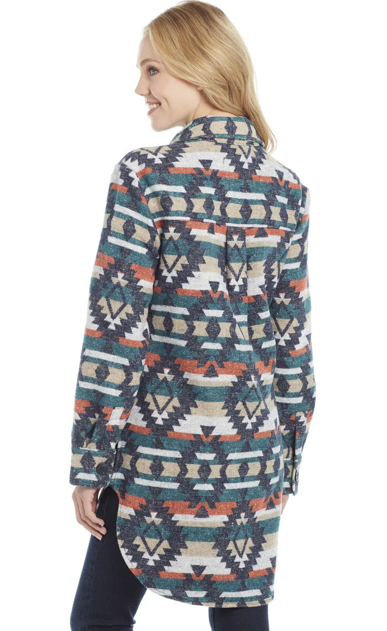 Cripple Creek Navy Multi Shacket-CR16249-79