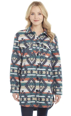 Cripple Creek Navy Multi Shacket-CR16249-79