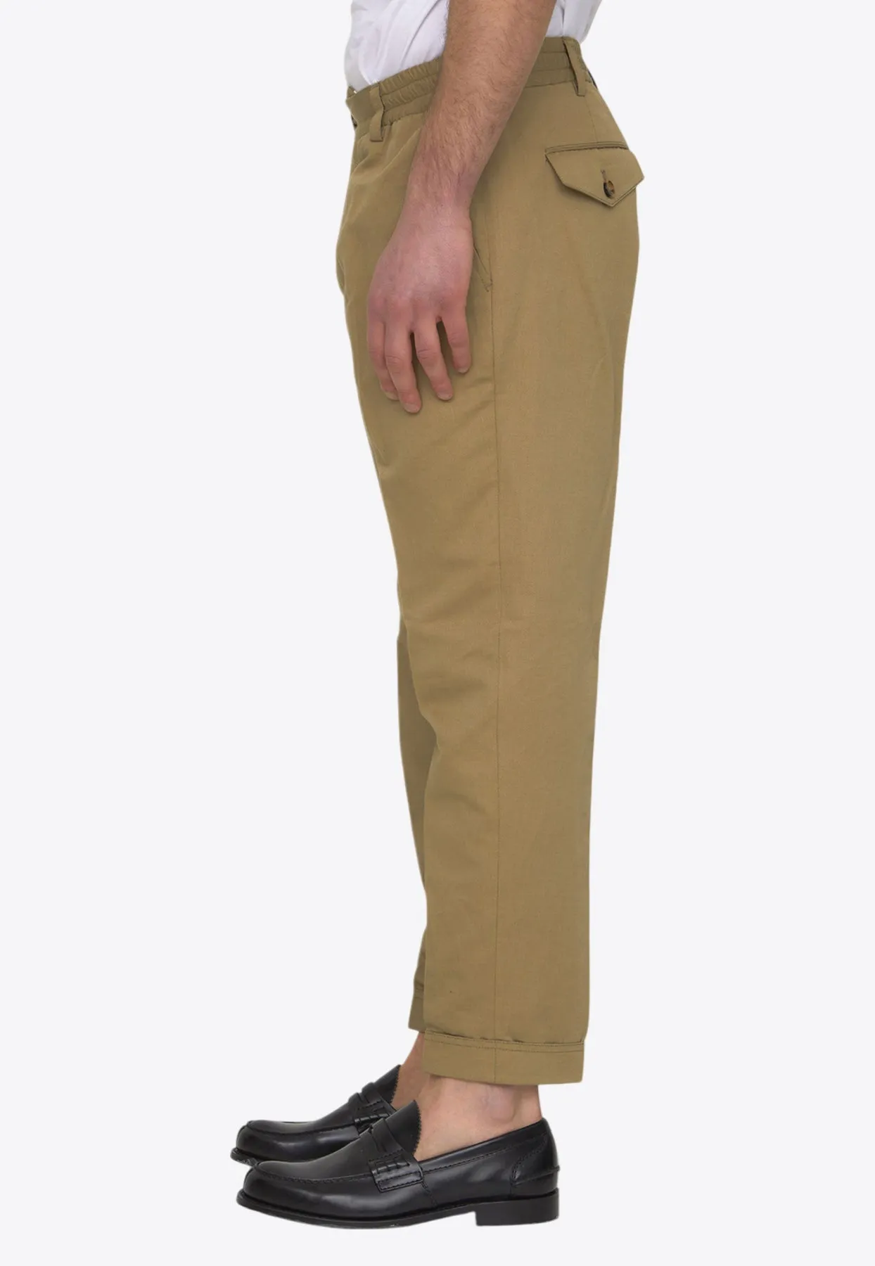 Cropped Linen-Blend Chino Pants