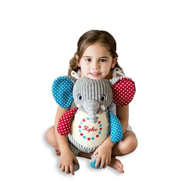 Cubbies Harlequin Sensory Collection Embroidery Blank - Elephant