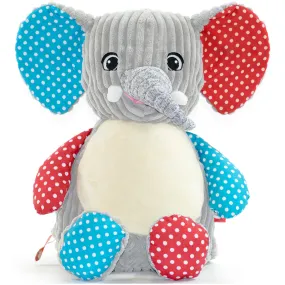 Cubbies Harlequin Sensory Collection Embroidery Blank - Elephant