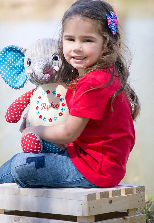 Cubbies Harlequin Sensory Collection Embroidery Blank - Elephant