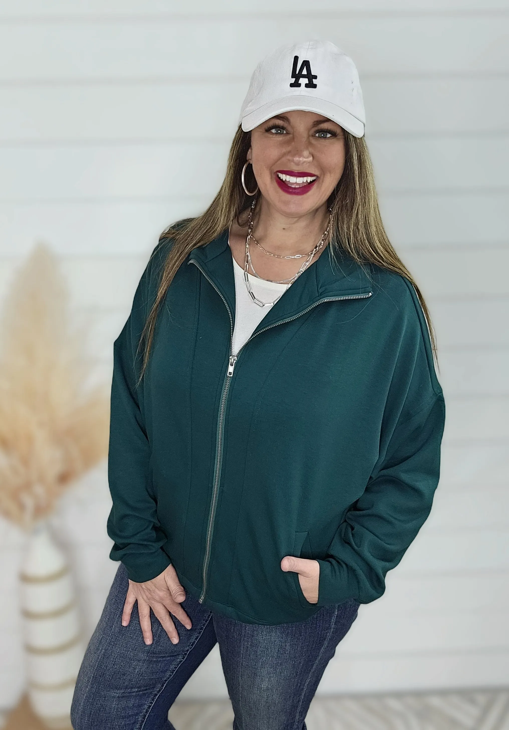 DARK GREEN SCUBA FULL ZIP PULLOVER