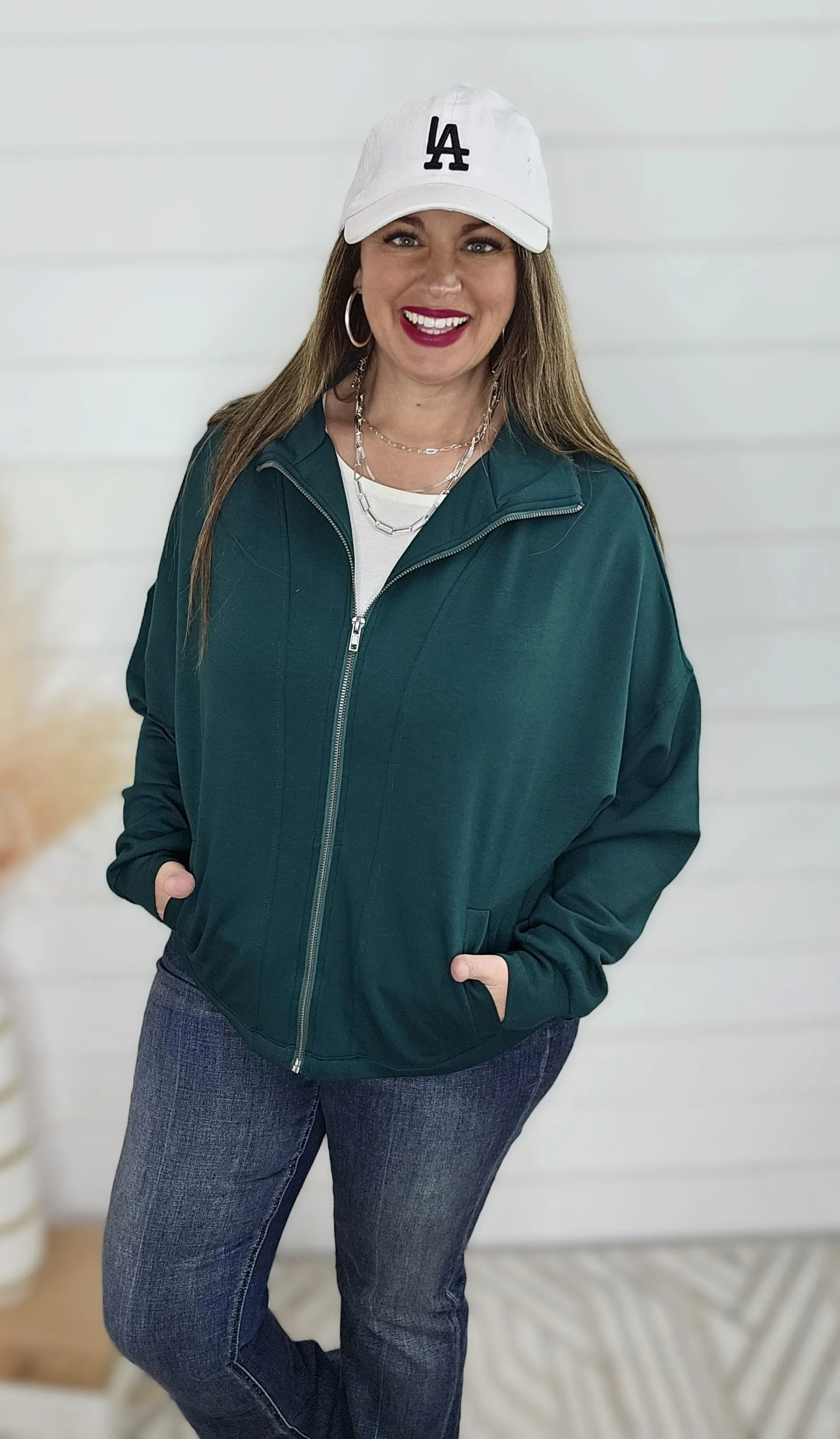 DARK GREEN SCUBA FULL ZIP PULLOVER