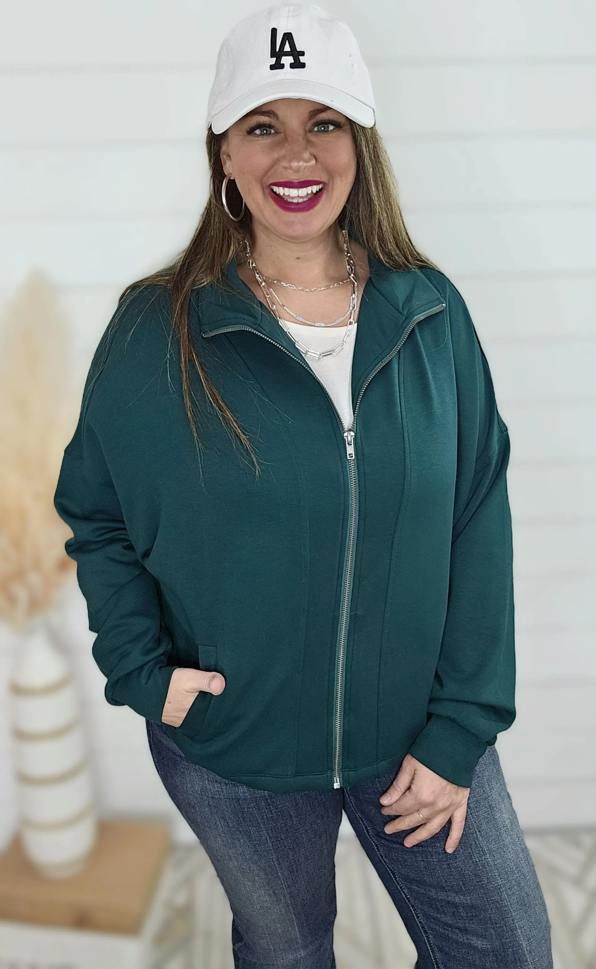 DARK GREEN SCUBA FULL ZIP PULLOVER