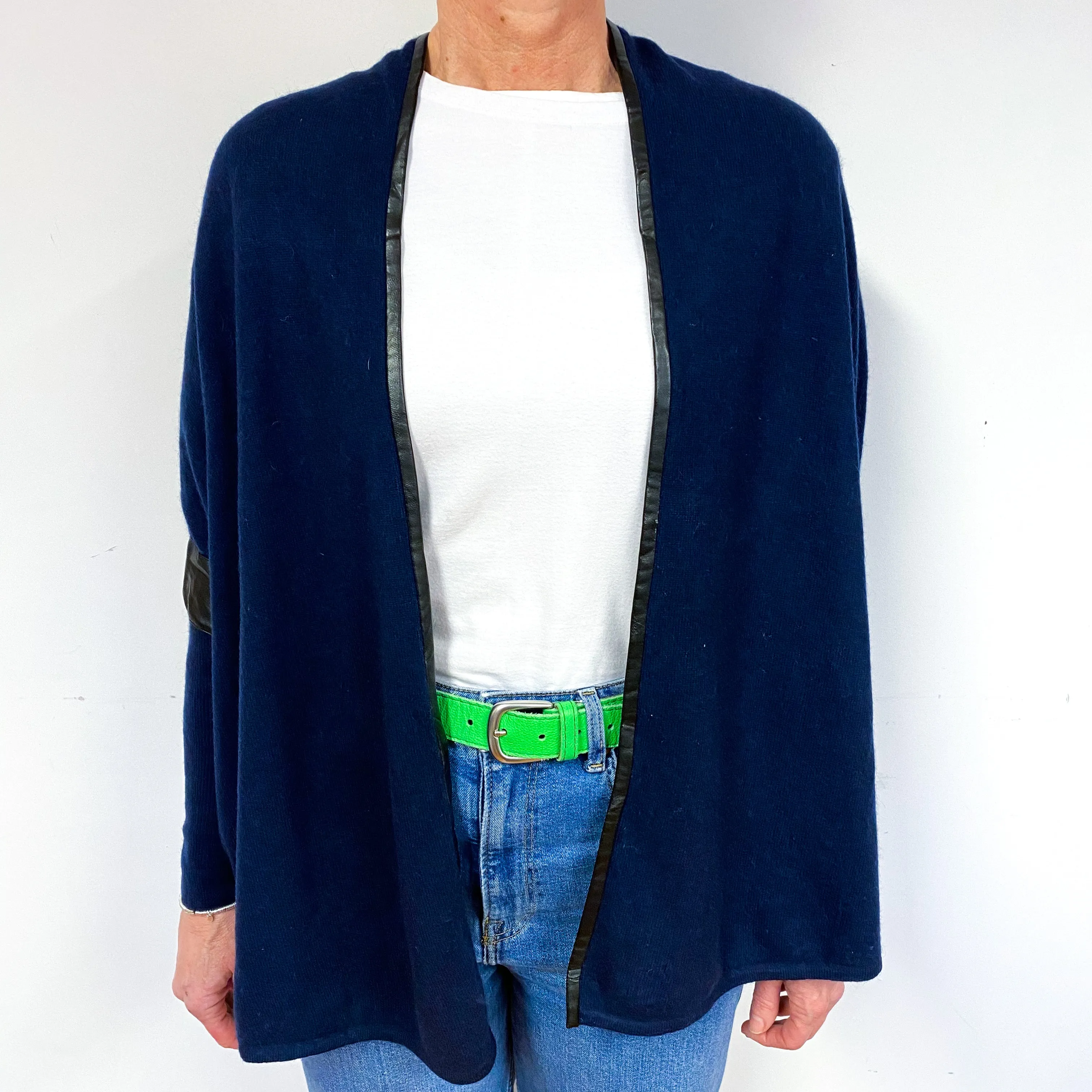 Dark Navy  Cashmere Edge to Edge Cardigan Medium