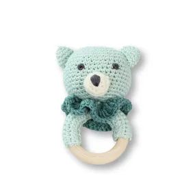 DLUX Teddy Crochet Rattle Teether - Mint